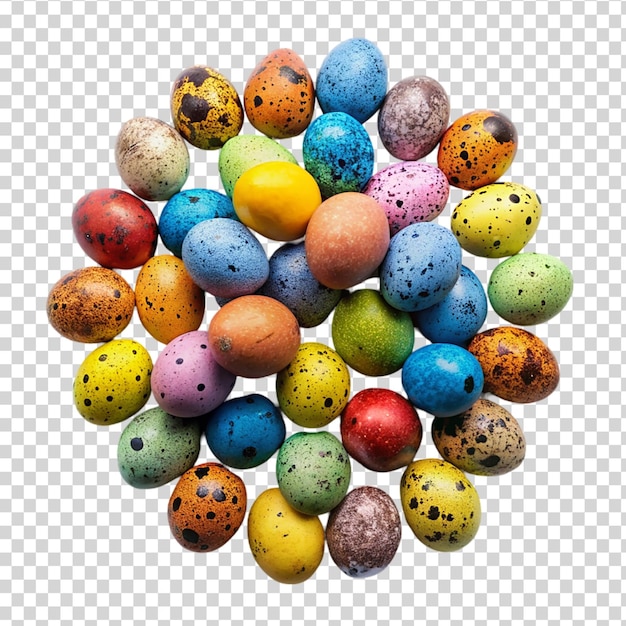 PSD colorful easter eggs on transparent background