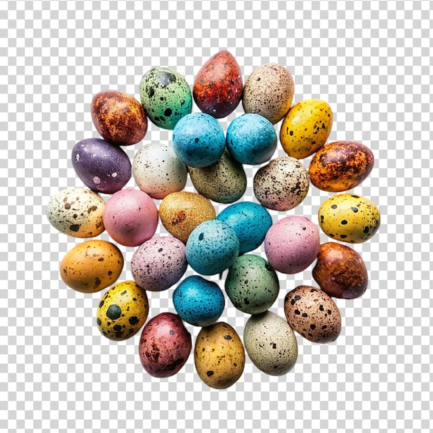 PSD uova di pasqua colorate su uno sfondo trasparente