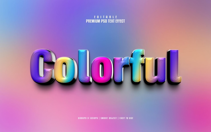 PSD colorful editable premium psd text effect