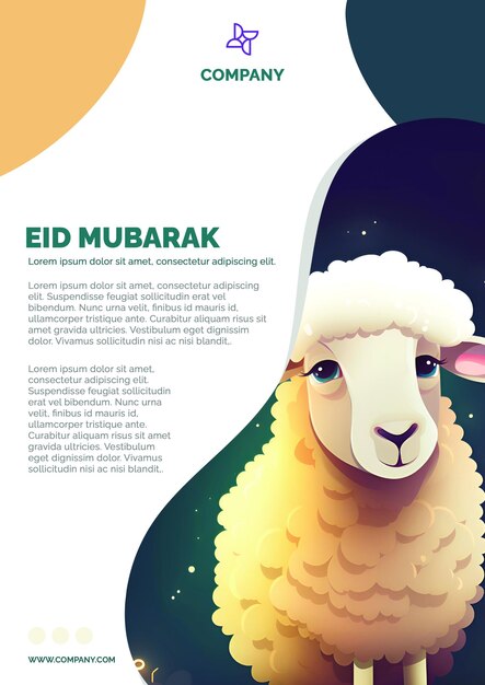 Modello psd colorato eid mubarak illumina le tue celebrazioni con gioia