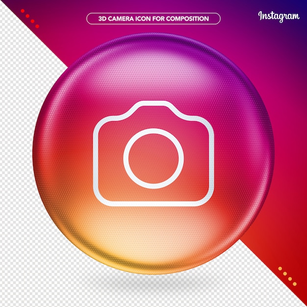PSD colorful ellipse with camera instagram icon