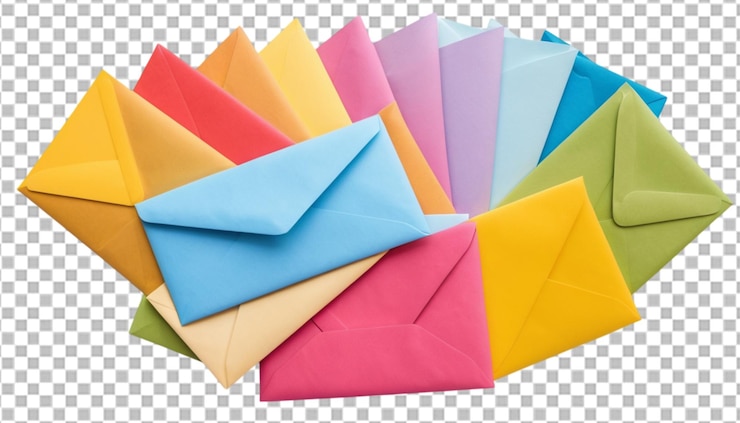 PSD colorful envelope paper brightens your messages