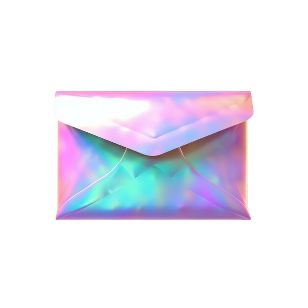 PSD a colorful envelope with a purple and green design on the side