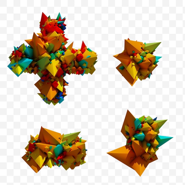 colorful explode alphabet symbols on white background 3d illustration