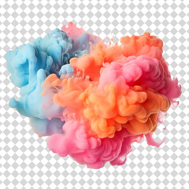 PSD esplosione colorata isolata su sfondo trasparente in formato file psd