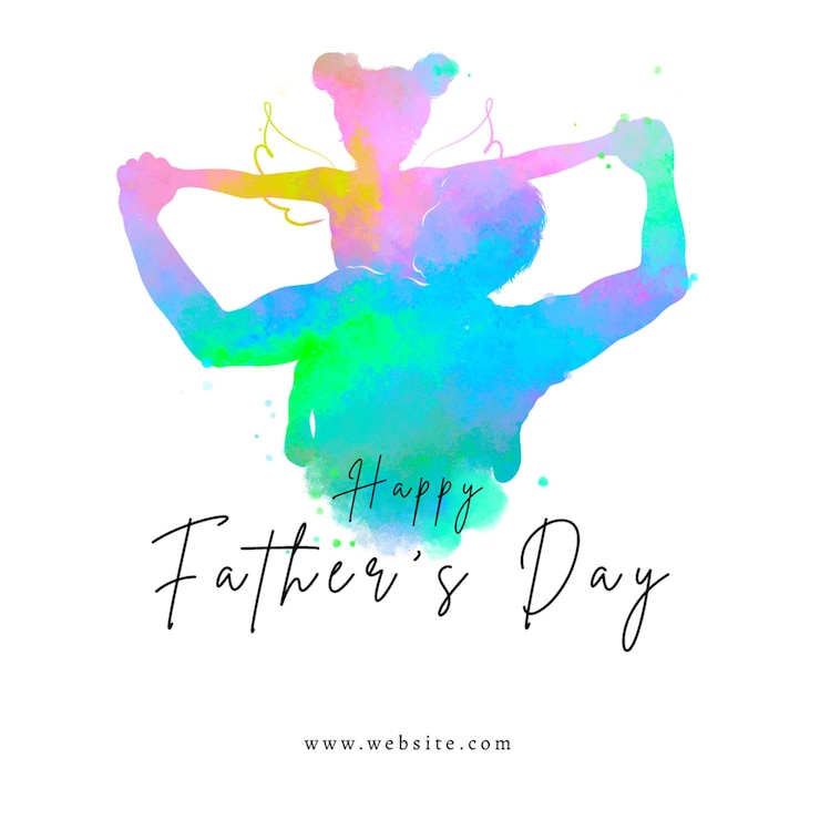 PSD colorful fathers day instagram post template