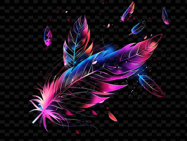 PSD a colorful feather with colorful feathers and feathers