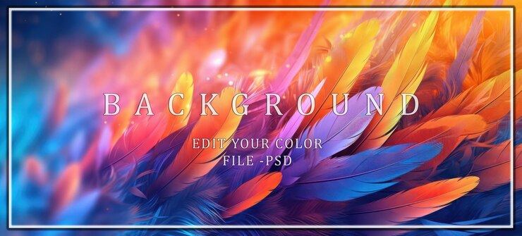 PSD colorful feathers abstract background