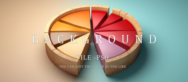 PSD colorful financial pie chart