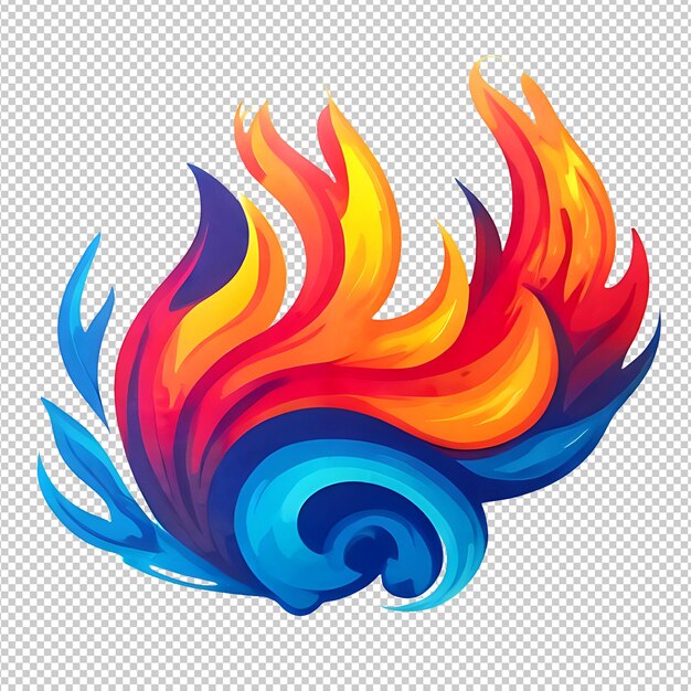 PSD colorful fire icon design