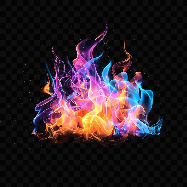 PSD a colorful fire with the word fire on it