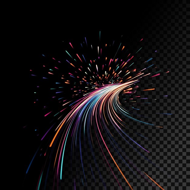 Colorful firework display on black background transparent overlay effect