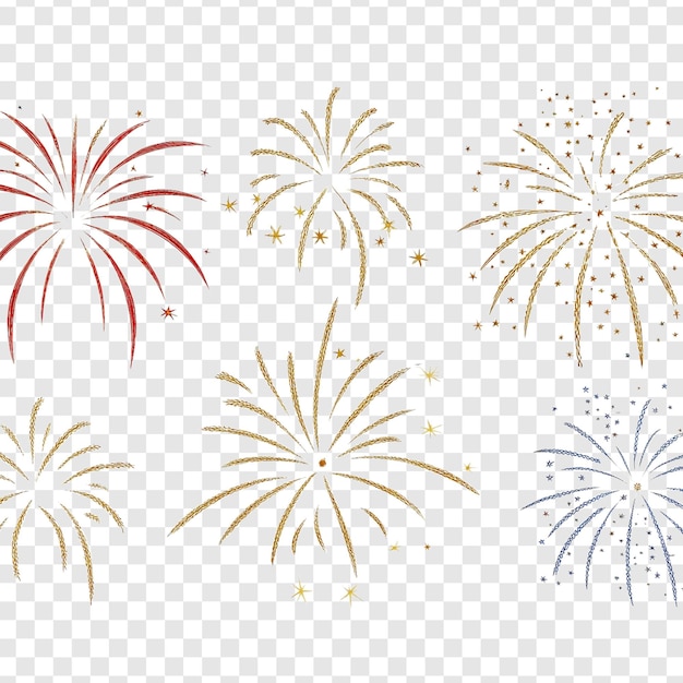 Colorful Fireworks Bursting in the Night Sky for Celebration