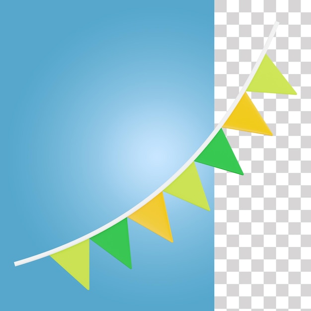 A colorful flags banner with a blue background.