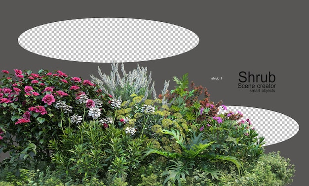 PSD colorful flower gardens and shrubs