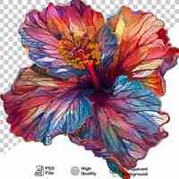 PSD colorful flower illustration isolated on transparent background include png file