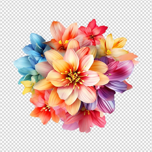 Colorful flower isolated on transparent background png