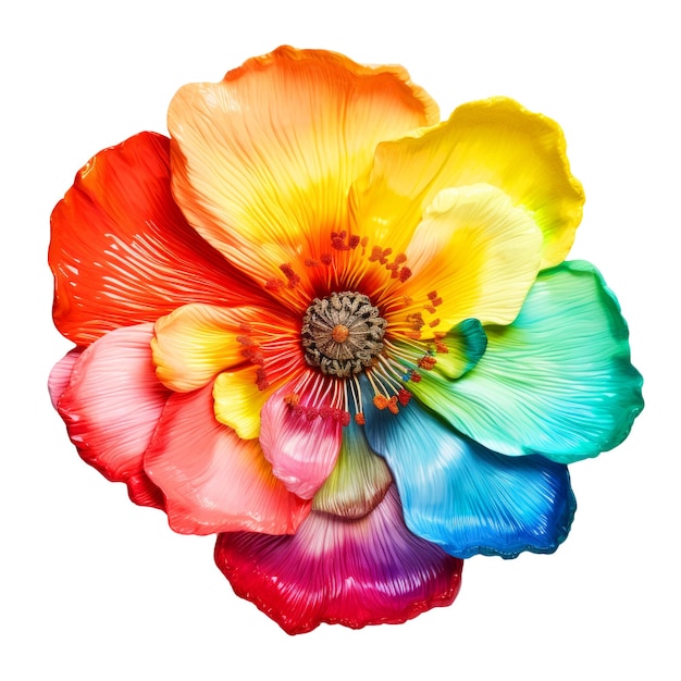 PSD un fiore colorato con i colori dell'arcobaleno