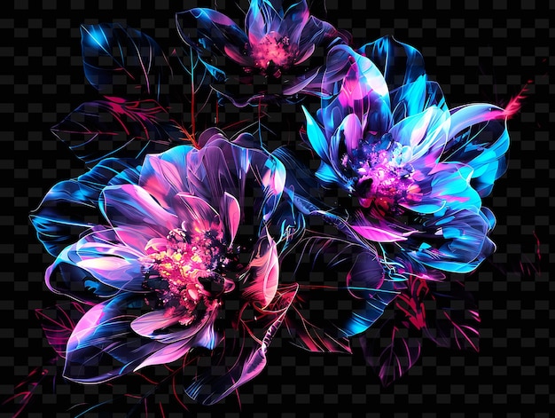 A colorful flower with different colors and a black background