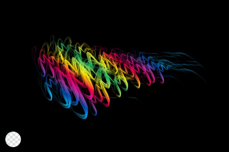 PSD colorful fog smoke design rendering isolated