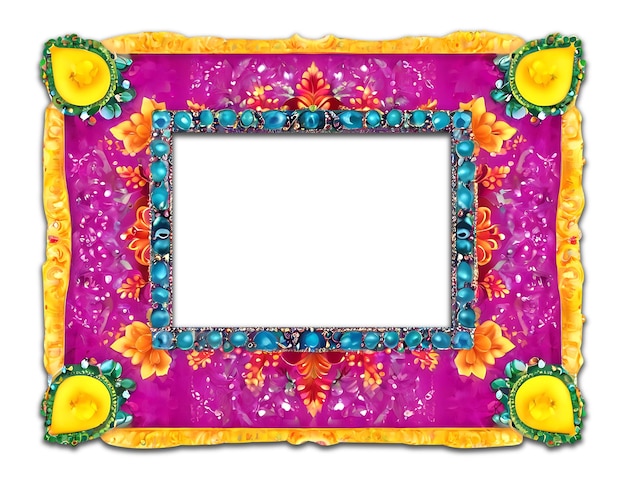 PSD a colorful frame with a picture of flowers psd