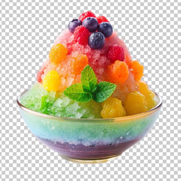 PSD colorful fruit flavored shaved ice