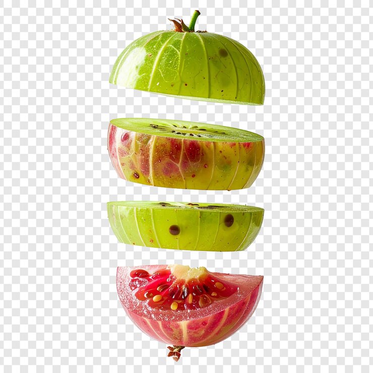 PSD colorful fruit slices isolated on transparent background