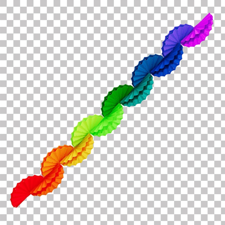 PSD colorful garland for brazilian so joo june festival 3d render with transparent background
