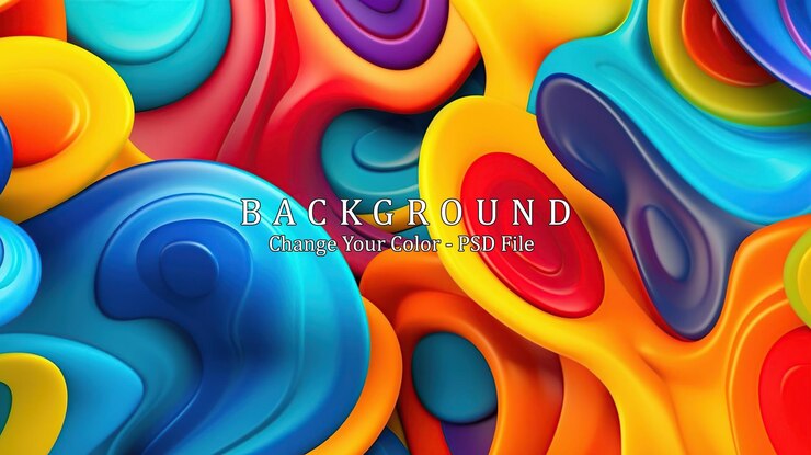 PSD colorful geometric background fluid shapes composition generative ai