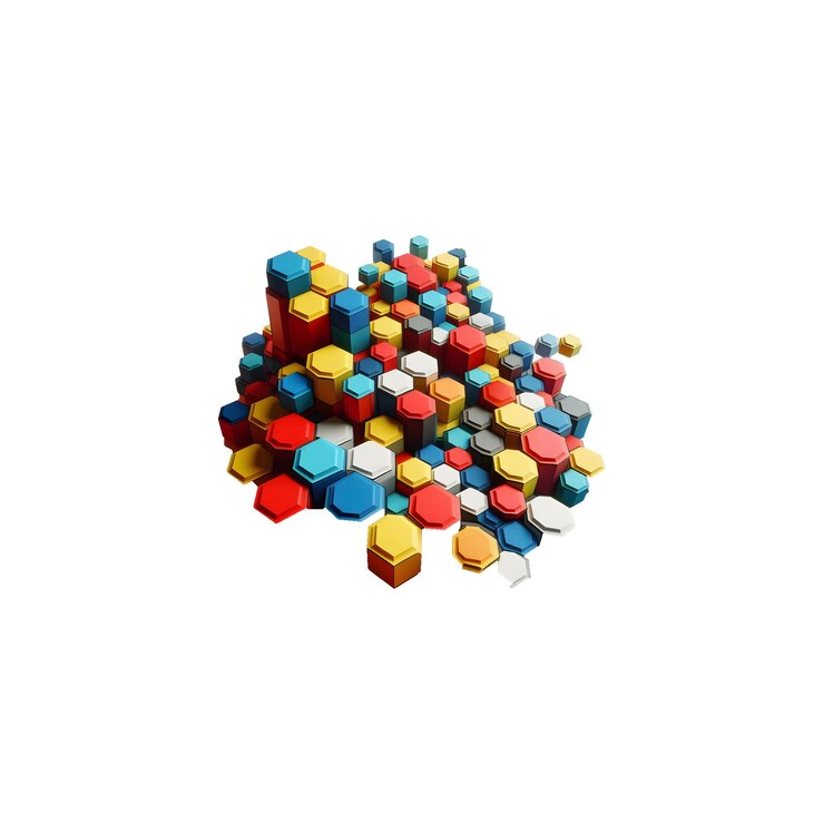 PSD colorful geometric nonagon shapes