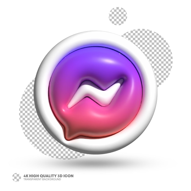PSD Красочный глянцевый 3d-рендер иконки мессенджера facebook для дизайна социальных сетей