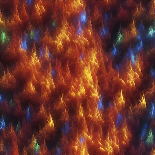 PSD colorful glowing fire aigenerated