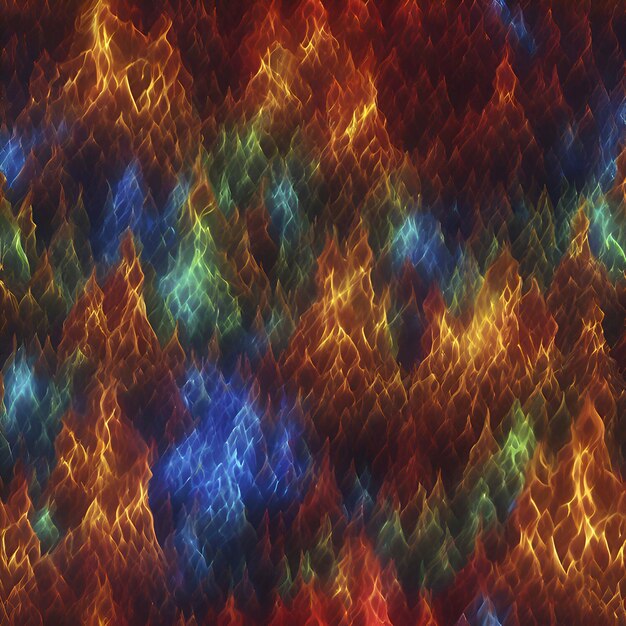 Colorful glowing fire aigenerated