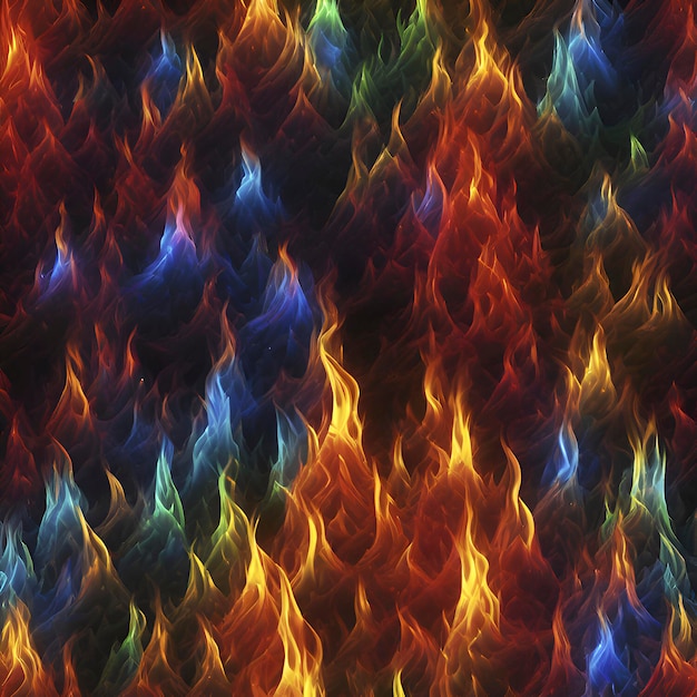 PSD colorful glowing fire aigenerated