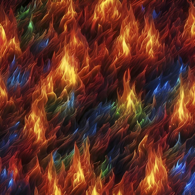 PSD colorful glowing fire aigenerated