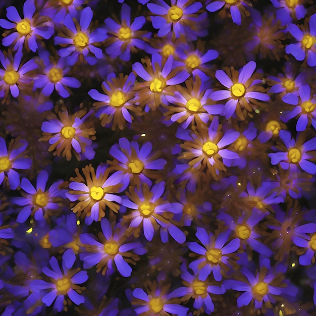 PSD fiore di campo luminoso colorato di notte aigenerato