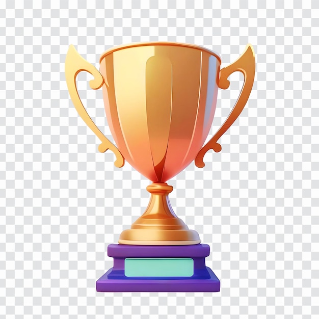 PSD colorful golden trophy cup icon isolated 3d render illustration golden trophy psd