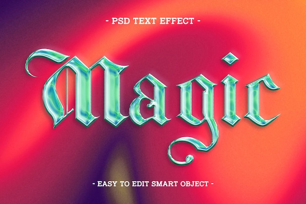 Colorful Gradient Chrome Style Magic Text Effect