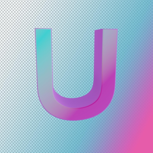 PSD a colorful gradient letter u