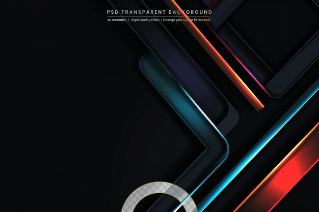 PSD colorful gradient line style on transparant background