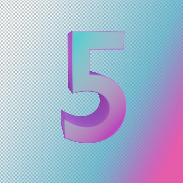 A colorful gradient number 5