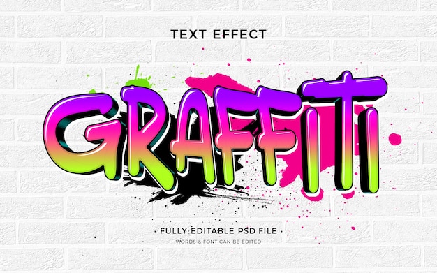 PSD colorful graffiti text effect