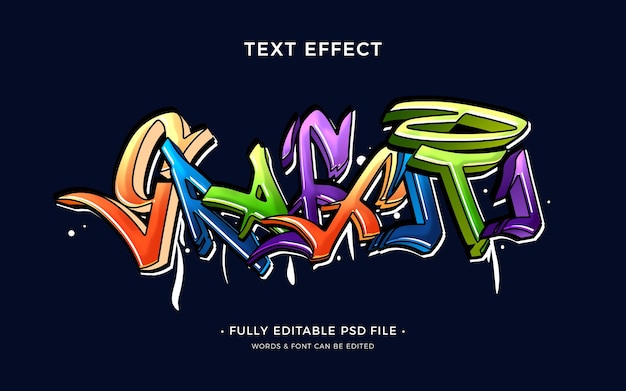 PSD colorful graffiti text effect