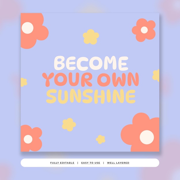 Colorful groovy quote content creator instagram template