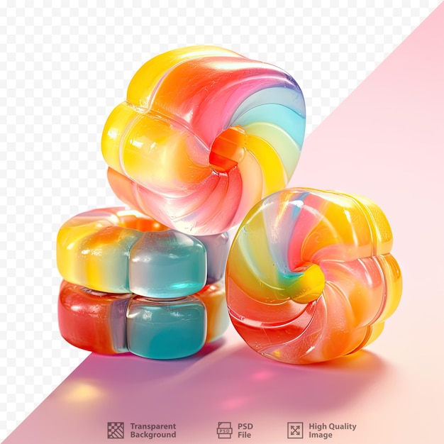 PSD colorful gummy candy and jelly sweet