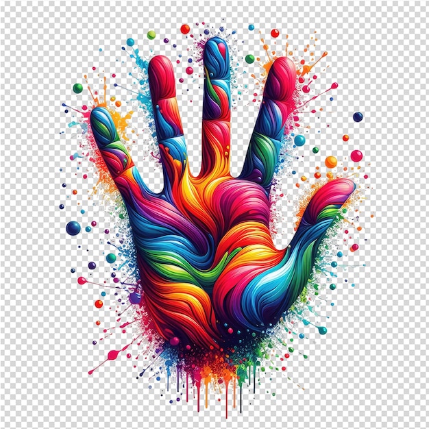 a colorful hand print with a hand print of a hand print of a hand that saysstop