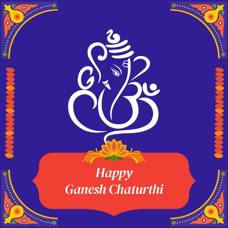 PSD colorful happy ganesh chaturthi instagram post