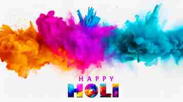 PSD colorful happy holi background for india festival celibration