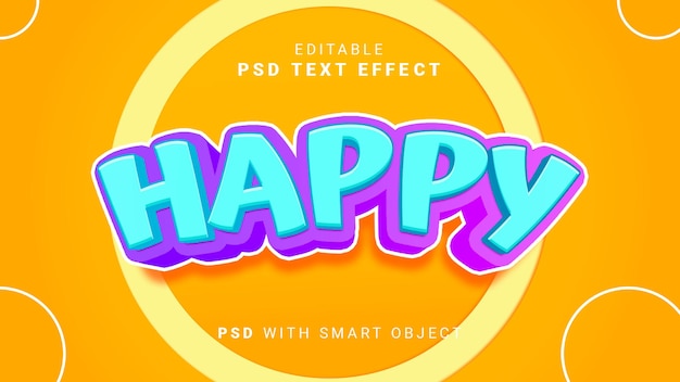 Colorful happy text effect