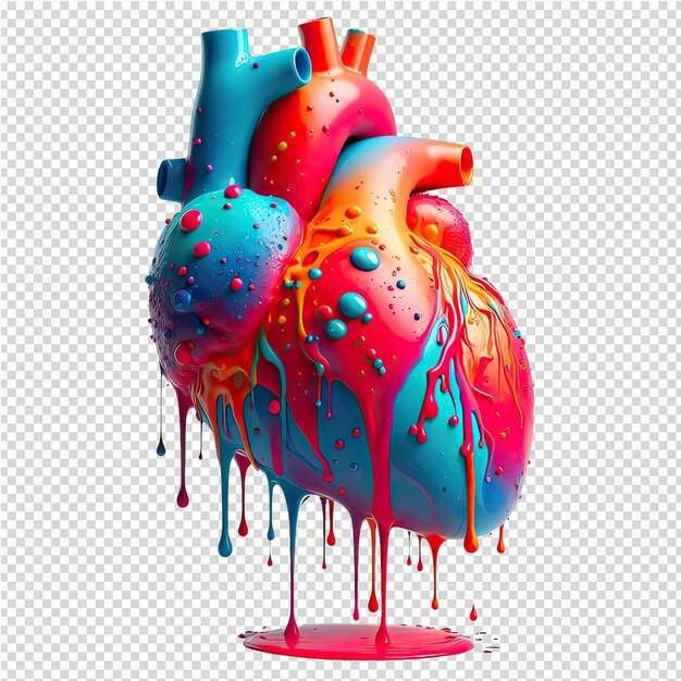 PSD a colorful heart that is made by the artist of the heart